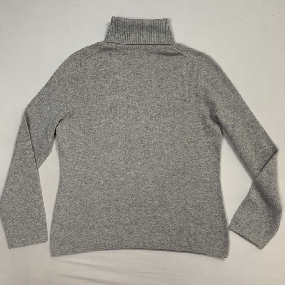 Peck & Peck Women's XL Cashmere Turtleneck Gray Long Sleeve Sweater Luxury Luxe - Picture 7 of 7